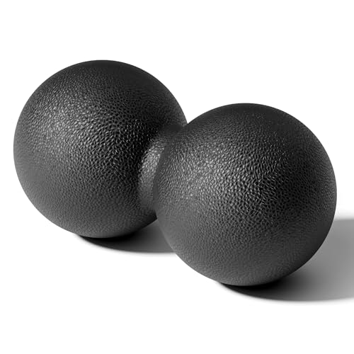 Peanut Massage Ball for Myofascial Release & Plantar Fasciitis Pain Relief | Hard lacrosse ball for deep tissue, yoga, acupoint pressure, trigger point and muscle relaxer therapy - color: Black-single Pack