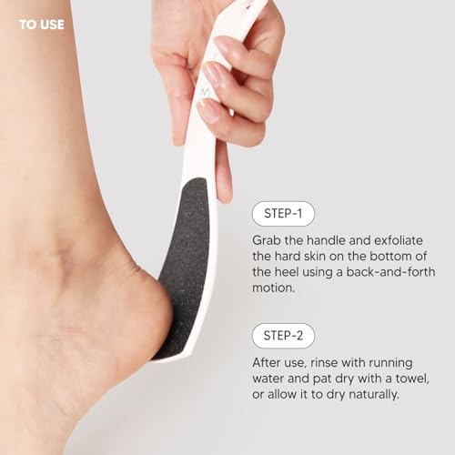 S-Line Emery Foot File, Colossal Double-Sided Pedicure Tool, Effective for Cracked Heel, Ergonomic Design for Easy Grip (2Pcs) - color: White 2pcs