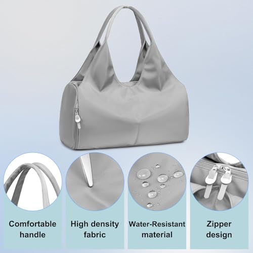 Forestfish Yoga Gym Bag For Women With Shoes Compartment & Wet Dry Storage Pockets Lightweight Duffel Bag, Grey - color: Grey