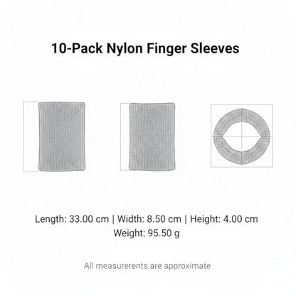 10-Pack Nylon Finger Sleeves for Basketball & Football, Snug Fit, Durable Sports Cover - color: Gray