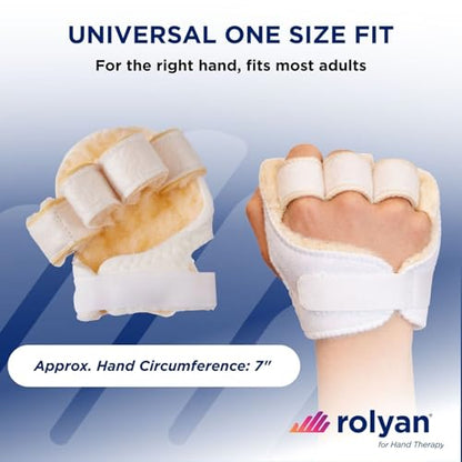 Rolyan Palm Protector with Finger Separators, Contracture, Left Hand | Sherpa-lined palm cushion with finger separators guards the palm and helps prevent finger contracture - size: With Finger Separator, style: Left Hand