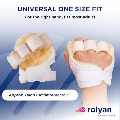 Rolyan Palm Protector with Finger Separators, Contracture, Right Hand | Sherpa-lined palm cushion with finger separators guards the palm and helps prevent finger contracture - size: With Finger Separator, style: Right Hand