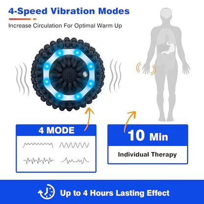 Yitrust 4 Speed Vibrating Massage Ball Rechargeable Vibration Therapy Ball for Hand Tremor & Parkinson's Support - Physical Therapy Massage Device Elderly-Friendly Design
