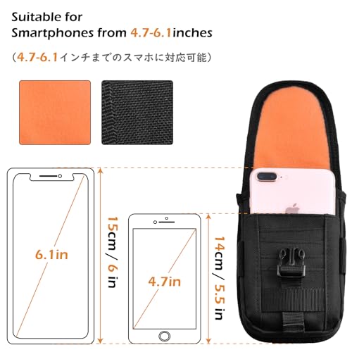 TRIWONDER Tactical Phone Pouch Molle, Smartphone Holster Bag EDC Utility Cellphone Lock Card Holder Organizer Fit for Waist Belt Case - color: 02 Green