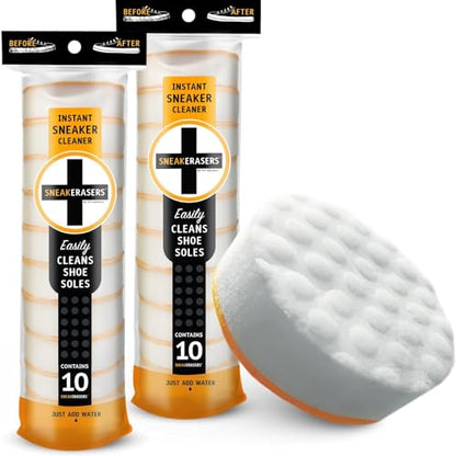 SneakERASERS Sole & Sneaker Cleaner, Premium Shoe Cleaner for Sneakers, Dual-Sided Sponges, Effective for Tennis Shoes & Women Men Sneakers, Gentle Rub Design Cleaner Kit, 20 Pack - style: 20 Pack