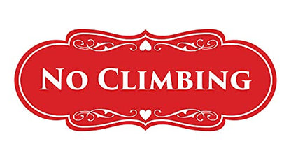 Signs ByLITA Designer No Climbing (Red) - Small - color: Red, size: 2 x 5" - Small (1 Pack)