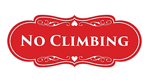 Signs ByLITA Designer No Climbing (Red) - Small - color: Red, size: 2 x 5" - Small (1 Pack)