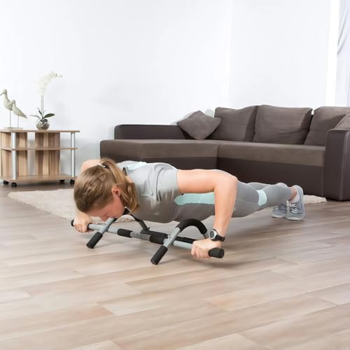 Doorway Pull Up Bar, No‑Drill Multi‑Grip Chin‑Up Bar, Heavy‑Duty Steel, 330 LBS Weight Capacity, Fits 19‑32 Inch Standard Door Frames, Home Gym Strength Training Equipment for Pull‑ups Push‑ups