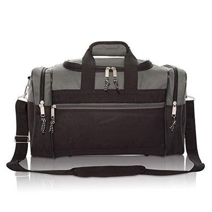 DALIX 17" Blank Duffle Bag Duffel Bag Travel Size Sports Durable Gym Bag - color: Gray