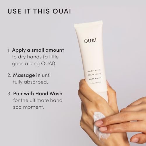 OUAI Hand Cream - Thick, Creamy Balm with Coconut Oil, Murumuru Butter and Shea Butter - Hydrating Moisturizer for Soft Hands - Use Daily to Deeply Nourish Skin (3 Oz) - size: 3 Ounce (Pack of 1)