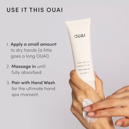OUAI Hand Cream - Thick, Creamy Balm with Coconut Oil, Murumuru Butter and Shea Butter - Hydrating Moisturizer for Soft Hands - Use Daily to Deeply Nourish Skin (3 Oz) - size: 3 Ounce (Pack of 1)