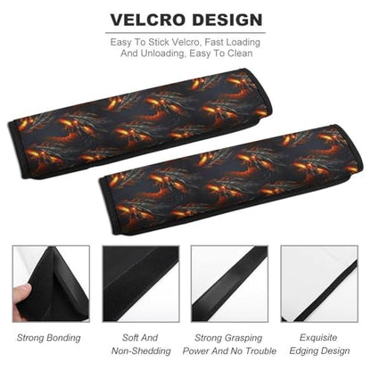 2 Pack Breathable Car Seat Straps Shoulder Pads for Elderly Support, All Vehicles, Gold Black Dragon Seat Belt Cushion, Neck and Shoulder Support - color: Pattern 138