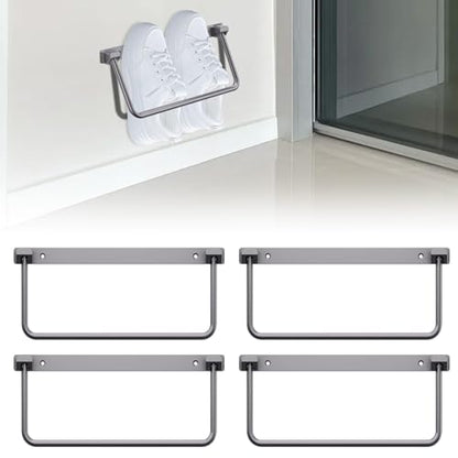 SKTYANTS 12 Inch Wall Mounted RV Shoe Rack Foldable Aluminum Shelf Camper Trailer Shoe Holder Organizer with Screws Accessories (4 Pack) - color: 4 Pack