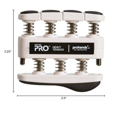 Prohands PRO Hand Exerciser, Finger Exerciser (Hand Grip Strengthener), Spring-Loaded, Finger-Piston System, Isolate and Exercise Each Finger - color: Black - Pro, size: 9 lb (Heavy Tension)