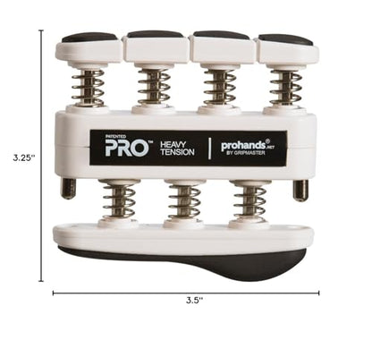 Prohands PRO Hand Exerciser, Finger Exerciser (Hand Grip Strengthener), Spring-Loaded, Finger-Piston System, Isolate and Exercise Each Finger - color: Black - Pro, size: 9 lb (Heavy Tension)
