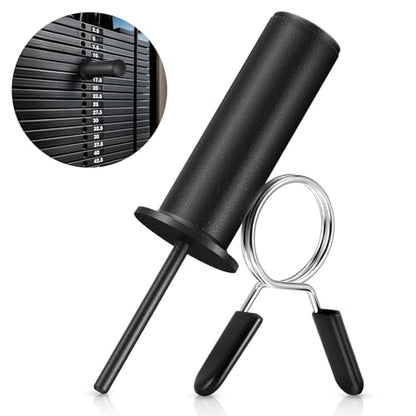 Lasnten Weight Stack Pin Extender, Gym Pin with Spring Clip Collar for 2 Inch Weight Plate Cable Strength Exercise Machine, Commercial and Home Gym - color: Black