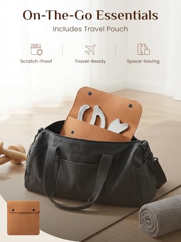 Rena Chris Gua Sha & Muscle Scraper Tool, Stainless Steel Body & Face Gua Sha Set for Deep Tissue Massage & Lymphatic Drainage, Guide & Travel Pouch Included (3-Piece Kit)