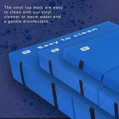 We Sell Mats Bifolding Gymnastics Crash Landing Mat Pad, Safety for Tumbling, Back Handspring Training and Cheerleading - color: Blue, size: 4 ft x 8 ft x 4 Inch