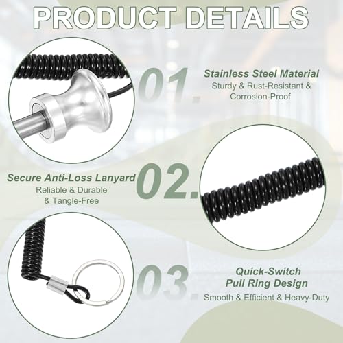 Weight Stack Pin, Weight Gym Pin Strength Training Equipment Replacement with Pull Rope for Commercial Home - color: Silver, size: 0.4 x 3.1 Inch