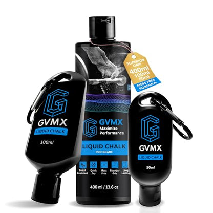 50ML/100ML/400ML Superior Grip Premium Liquid Chalk. Long Lasting Mess-Free Gym Chalk for Weightlifting, Gymnastics, Climbing. Fast Drying Refillable Gym Accessories. Package May Vary. - style: 400ML - 1 Pack