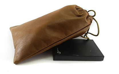 Multiple use Lambskin Leather Pouch with Drawstrings: (Tan, 32 cm X 43 cm) - color: Tan