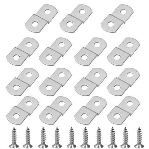 15PCS 1/8" Canvas Clips for Picture Framing, Offset Mounting Hardware with Screws for Art and Mirror Installation - size: 1/8 Inch