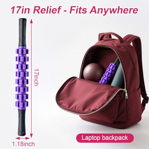 Muscle Roller Stick, Muscle Roller, Liposuction Massage Roller for Lymphatic Drainage, Massager Stick for Relief Muscle Soreness, Trigger Points, Help Exercise Runner Legs, Back Recovery - color: Purple