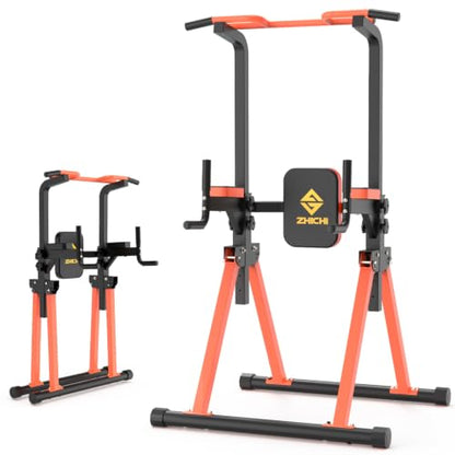 Z ZHICHI Foldable Pull-Up Dip Station Weight Capacity 400LBS - color: black