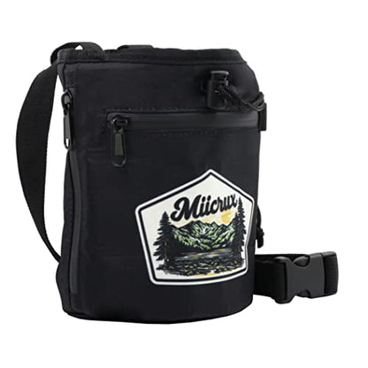 Chalk Bag, Rock Climbing, Bouldering, Adjustable Belt, 2 Zippered Pockets, Brush Loops, Weightlifting, Gymnastic, Crossfit