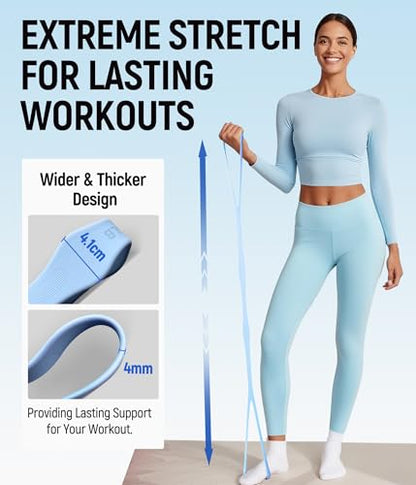 Upgraded Figure 8 Resistance Bands, Resistance Bands for Arms & Full Body Workout, Stretch Resistance Band with Handles for Yoga, Pilates, Toning, Home Fitness & Physical Therapy - color: 15LB Purple+25LB Blue
