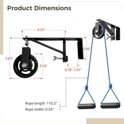 Shoulder Pulley for Physical Therapy, Over the Door Pulley with Metal Frame for Shoulder Rehab, Long Rope with Comfortable Handles for Shoulder Pain Reduction and Mobility Improvement