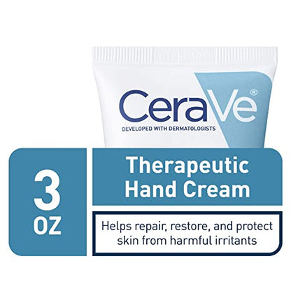 CeraVe Therapeutic Hand Cream for Dry Cracked Hands With Hyaluronic Acid and Niacinamide,Fragrance Free 3 Ounce,(Pack of 2) - size: 3 Ounce (Pack of 2)