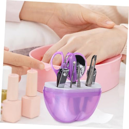 Nail File Set Fingernail Trimmer Tools Storage Case for Camping Travel Hiking Daily Use