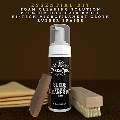 Care & Cool Suede and Nubuck Cleaner Foam Kit (5 oz) - Revitalizes and Refreshes Shoes, Boots, Clothes, and Furniture - style: Foam Kit