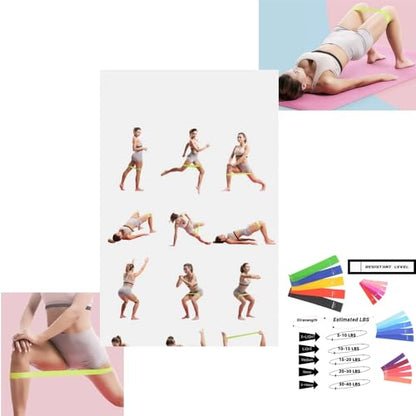 Cekaso Resistance Exercise Bands with 5 Resistance Levels for Strength Training and Physical Therapy, 5 vary - size: Peach