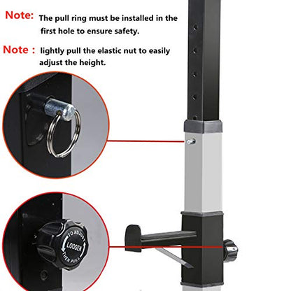 Adjustable Squat Rack Barbell Rack For Home Gym Max Load 550LBS | Bench Press Rack，Multi-Function Barbell Rack，Weight Lifting