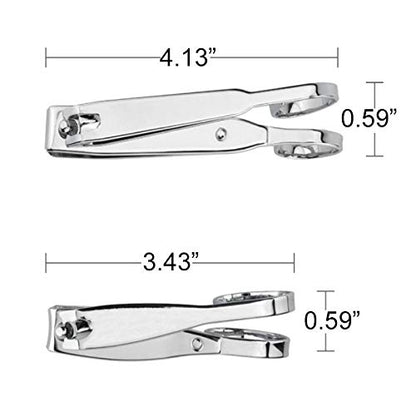 Nail Clippers,EZ Grip Nail Clipper Set,Carbon Steel Fingernail and Toenail Clippers for Seniors Long handle with Metal Case for Women and Man - Set of 2 (Small and Large)