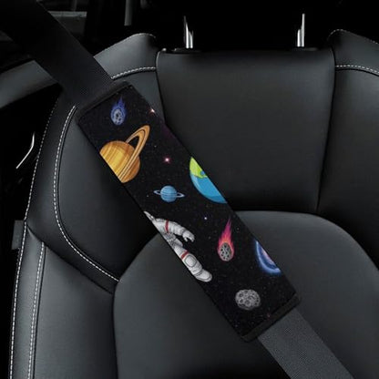 2PCS Space Planet Galaxy Astronaut Car Seat Belt Pad Universal Fit Seat Belt Covers Cushion for Kids, Car Seats Pushchair Strollers High Chair Pushchair, Easy Install (No Tool) - color: Pattern 336