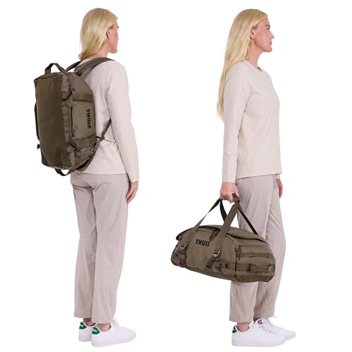 Thule Chasm Duffel bag, Weather-resistant materials, Easy packing, Converts to backpack, Internal pockets, Travel-ready - color: DEEP KHAKI, size: 30L