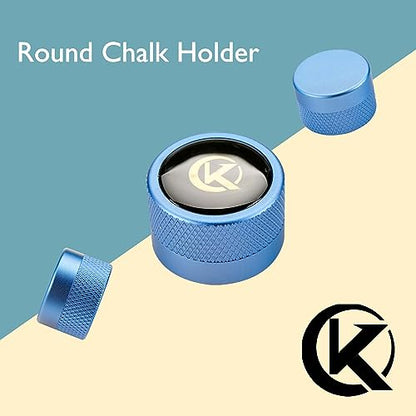 KONLLEN Round Pool Chalk Holder Pool Billiards Accessories Portable Multifunctional Sturdy Pool Cue Accessories - color: Blue
