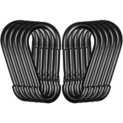Heavy Duty Spring Snap Hook Carabiners, Galvanized Steel Quick Links, Spring Clips in Black & Silver, Multiple Sizes: 1.6Inch/2Inch/2.4Inch/3Inch/4Inch, for Swing Hammock Camping Keychain Outdoor - size: M10-10PCS, style: Black