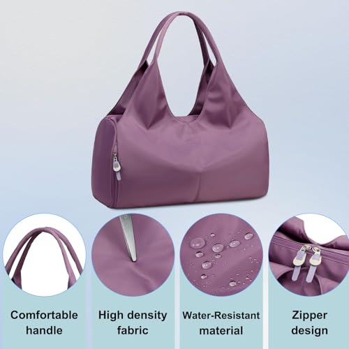forestfish Yoga Gym Bag for Women with Shoes Compartment & Wet Dry Storage Pockets Lightweight Duffel Bag, Purple - color: Purple