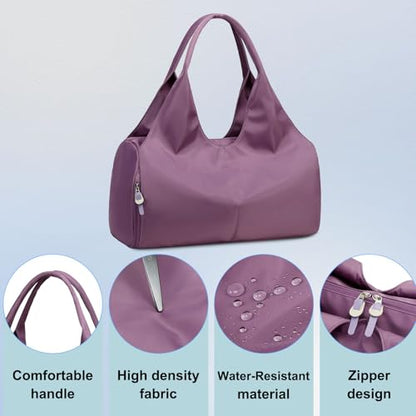 forestfish Yoga Gym Bag for Women with Shoes Compartment & Wet Dry Storage Pockets Lightweight Duffel Bag, Purple - color: Purple