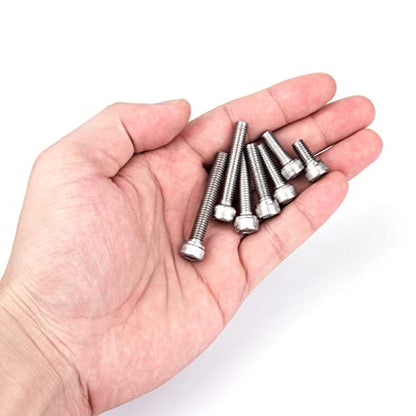 VIGRUE 180Pcs M6 Stainless Bolt Kit, M6x12/16/20/25/30/35/40mm Hex Socket Head Cap Screws Nuts Washers Assortment, Full UNC Thread - size: m6 socket stainless 12-40mm