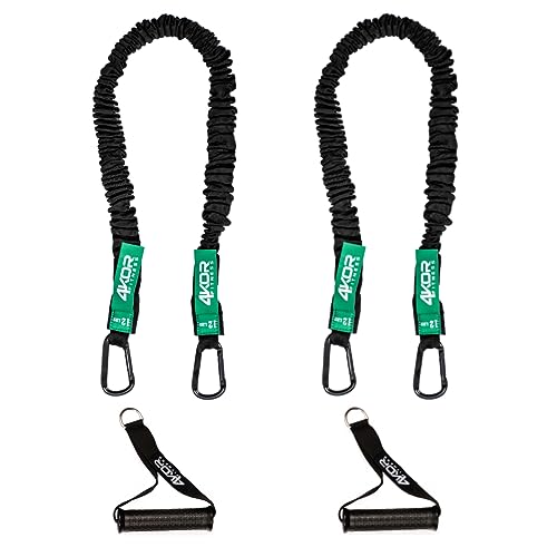 Resistance Cords - Shoulder and Core Resistance Bands - Perfect for Dynamic Warmups and Rehab - Deluxe Pair of 2 Black Cords and 2 Universal Handles - 4KOR Fitness - color: 12 lbs