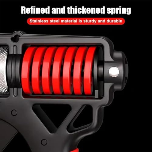 Adjustable Grip Strength Trainer, H Grip Hand Gripper Strengthener with Electronic Counter, 11-350 Lbs Resistance, Ergonomic Forearm Exerciser for Men Women, Fitness, Office Breaks and Gym - color: 2*Red