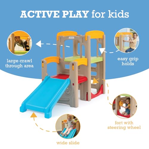 Simplay3 Young Explorers Adventure Climber and Slide - Indoor Outdoor Backyard Playset for Toddlers and Kids