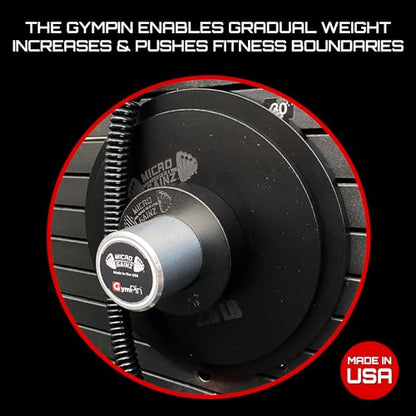 Micro Gainz GymPin Weight Stack Extender Pin for Cable Machine & Home Gym, Designed for Weight Lifting & Strength Training Allowing Additional Olympic Weight Plates, Made in The USA
