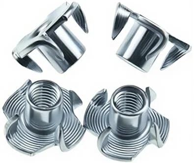M10 T Nuts for Wood: 30 Pack 4 Prong T-Nuts Zinc Plated Threaded Inserts No Rust – for Furniture Climbing Holds & Plywood - size: M10(30Pack)