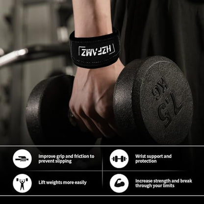 Lifting Straps, Lifting Wrist Straps for Weightlifting, Weightlifting Straps with Padded Neoprene, Gym Straps for Strength Training, Bodybuilding, Weight Lifting Straps for Men and Women - color: Black